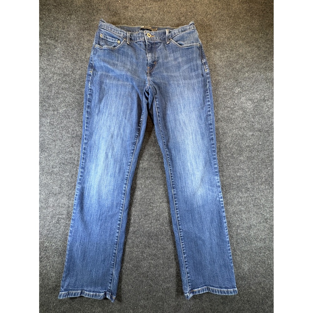 Levis 505 Straight Leg Blue Jeans Womens Size 10 Medium Wash Denim Mid Rise